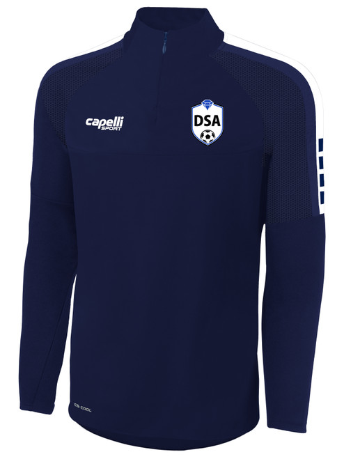 DIAMONDS SA MADISON 1/4 ZIP TECHNICAL TRAINING TOP NAVY WHITE