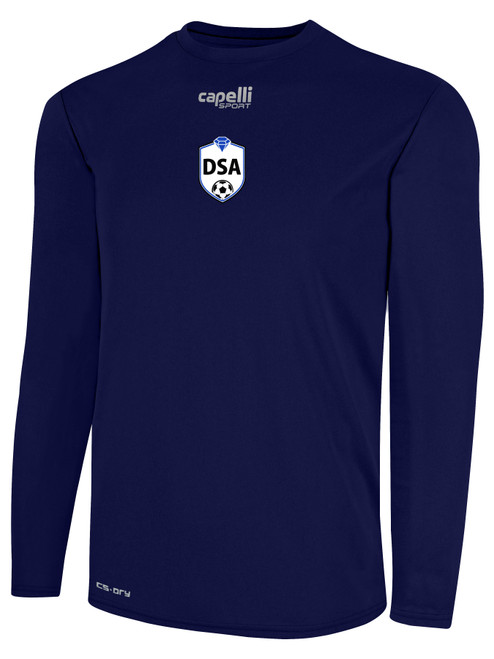DIAMONDS SA BASICS CREW NECK LONG SLEEVE POLY TEE NAVY