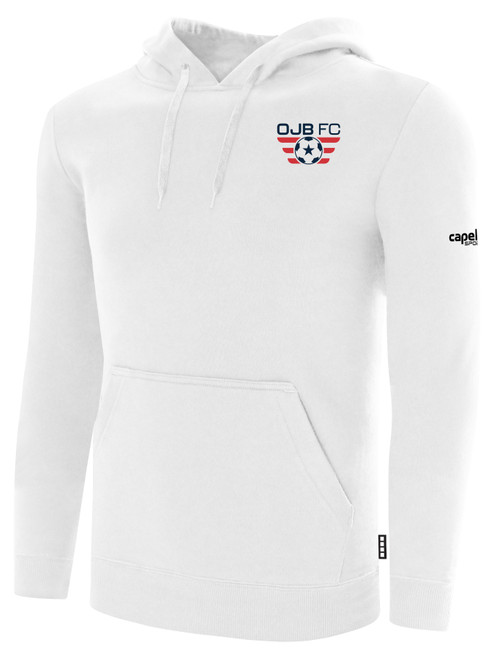 OJB FC  BASICS FLEECE PULLOVER HOODIE CREST ON WEARERS LEFT CHEST WHITE BLACK