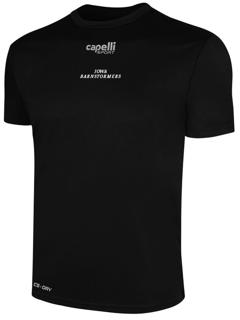IOWA BARNSTORMERS IFL BASICS CREW NECK POLY TEE BLACK