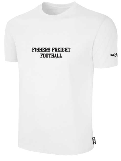 FISHERS FREIGHT IFL BASICS COTTON T-SHIRT CREST ON WEARERS CENTER CHEST WHITE BLACK