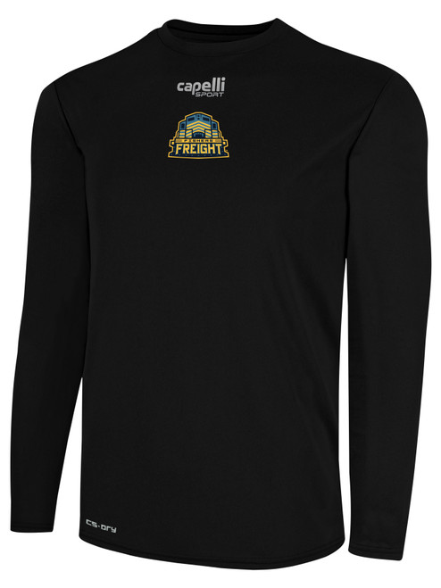 FISHERS FREIGHT IFL BASICS CREW NECK LONG SLEEVE POLY TEE BLACK