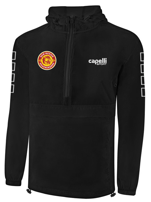 NEW MEXICO CHUPACABRAS IFL CLASSIC PACKABLE WINDBREAKER JACKET BLACK WHITE