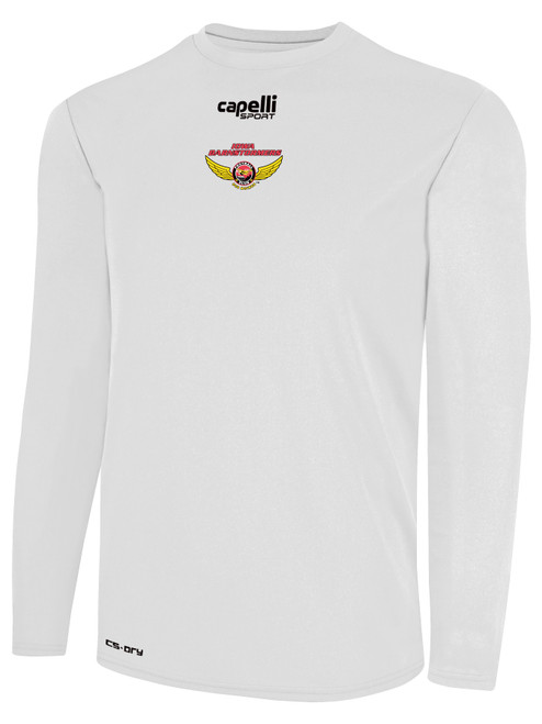 IOWA BARNSTORMERS IFL BASICS CREW NECK LONG SLEEVE POLY TEE WHITE