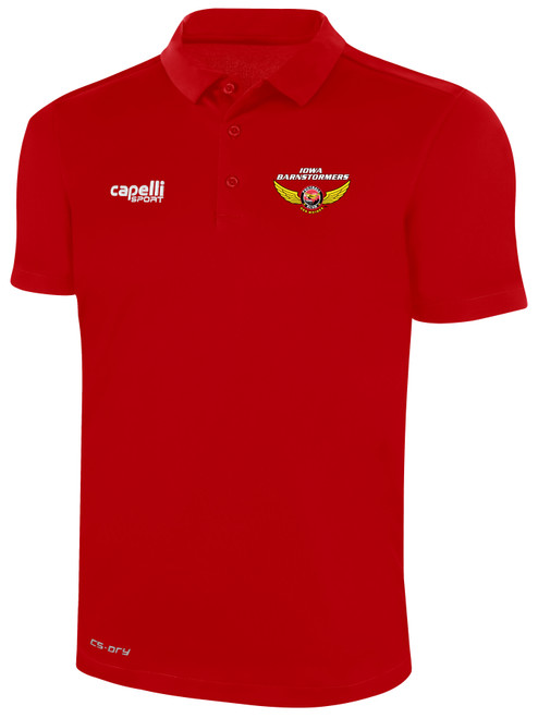 IOWA BARNSTORMERS IFL CLASSIC POLY POLO RED WHITE