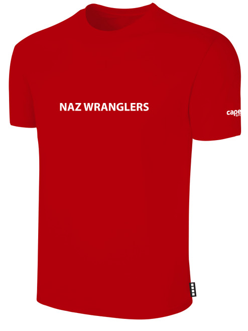 NORTHERN AZ WRANGLERS IFL BASICS COTTON T-SHIRT CREST ON WEARERS CENTER CHEST RED WHITE
