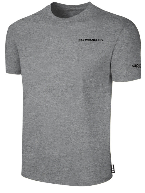 NORTHERN AZ WRANGLERS IFL BASICS COTTON T-SHIRT CREST ON WEARERS LEFT CHEST LIGHT HEATHER GREY BLACK