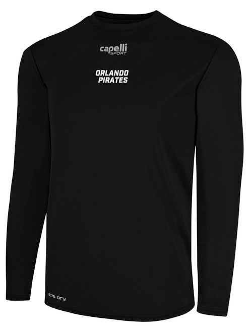 ORLANDO PIRATES IFL BASICS CREW NECK LONG SLEEVE POLY TEE BLACK