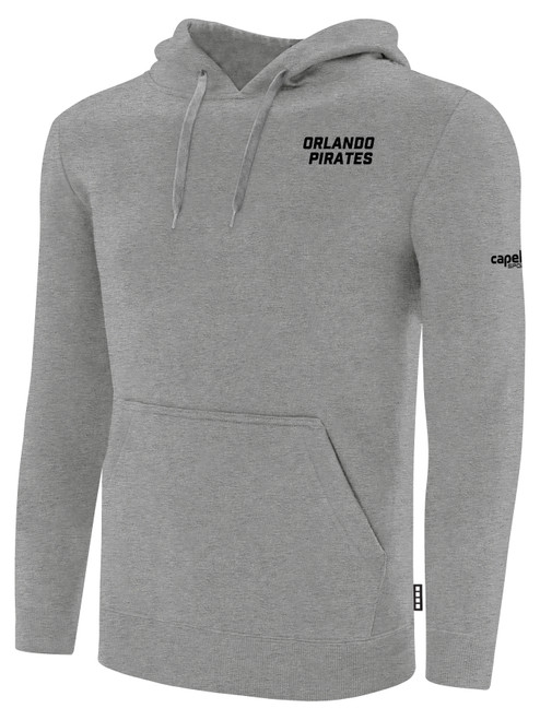 ORLANDO PIRATES IFL BASICS FLEECE PULLOVER HOODIE CREST ON WEARERS LEFT CHEST LIGHT HEATHER GREY BLACK