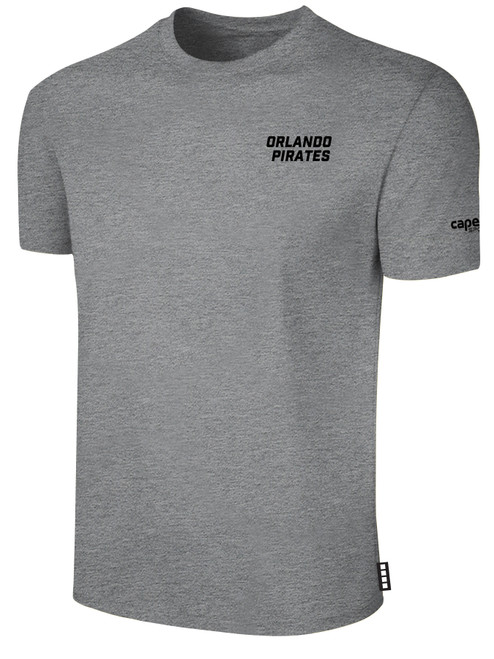 ORLANDO PIRATES IFL BASICS COTTON T-SHIRT CREST ON WEARERS LEFT CHEST LIGHT HEATHER GREY BLACK