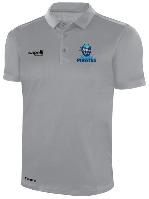 ORLANDO PIRATES IFL CLASSIC POLY POLO MEDIUM GREY WHITE