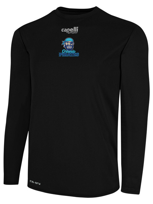 ORLANDO PIRATES IFL BASICS CREW NECK LONG SLEEVE POLY TEE BLACK