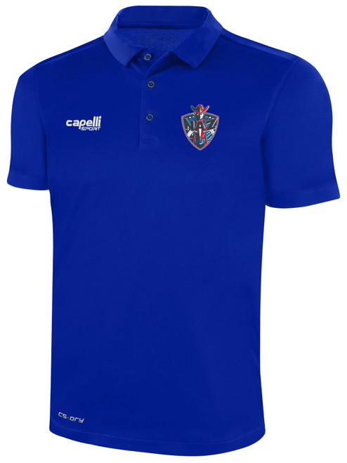 NORTHERN AZ WRANGLERS IFL CLASSIC POLY POLO ROYAL BLUE WHITE