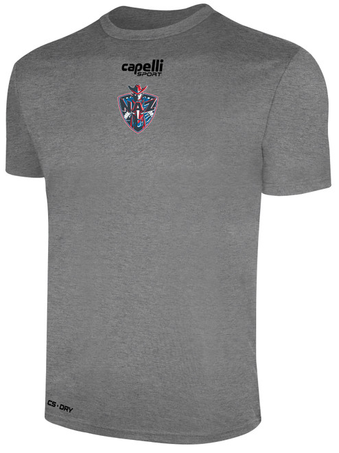 NORTHERN AZ WRANGLERS IFL BASICS CREW NECK POLY TEE LIGHT HEATHER GREY