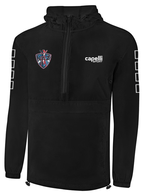 NORTHERN AZ WRANGLERS IFL CLASSIC PACKABLE WINDBREAKER JACKET BLACK WHITE
