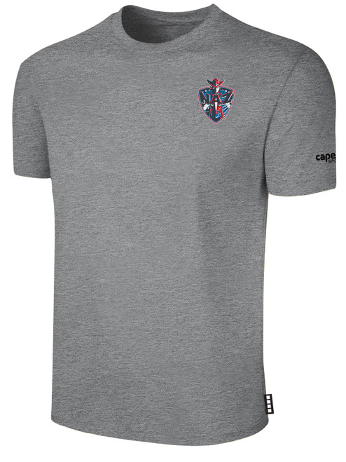 NORTHERN AZ WRANGLERS IFL BASICS COTTON T-SHIRT CREST ON WEARERS LEFT CHEST LIGHT HEATHER GREY BLACK