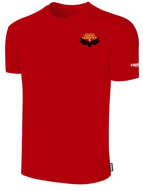 VEGAS KNIGHT HAWKS IFL BASICS COTTON T-SHIRT CREST ON WEARERS LEFT CHEST RED WHITE