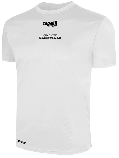 QUAD CITY STEAMWHEELERS IFL BASICS CREW NECK POLY TEE WHITE