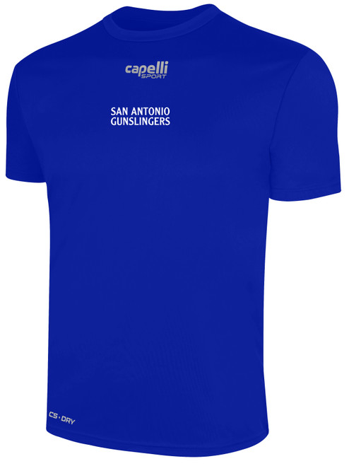 SAN ANTONIO GUNSLINGERS IFL BASICS CREW NECK POLY TEE ROYAL BLUE