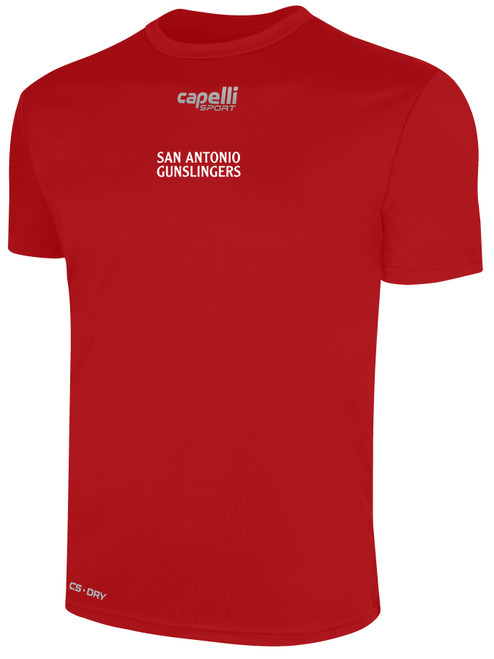 SAN ANTONIO GUNSLINGERS IFL BASICS CREW NECK POLY TEE RED