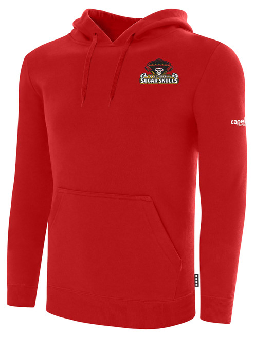 TUCSON SUGAR SKULLS IFL BASICS FLEECE PULLOVER HOODIE CREST ON WEARERS LEFT CHEST RED WHITE