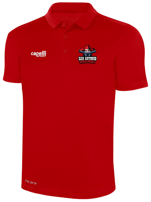 SAN ANTONIO GUNSLINGERS IFL CLASSIC POLY POLO RED WHITE