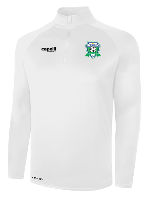 PARADISE SC BASICS POLY 1/4 ZIP TOP WHITE
