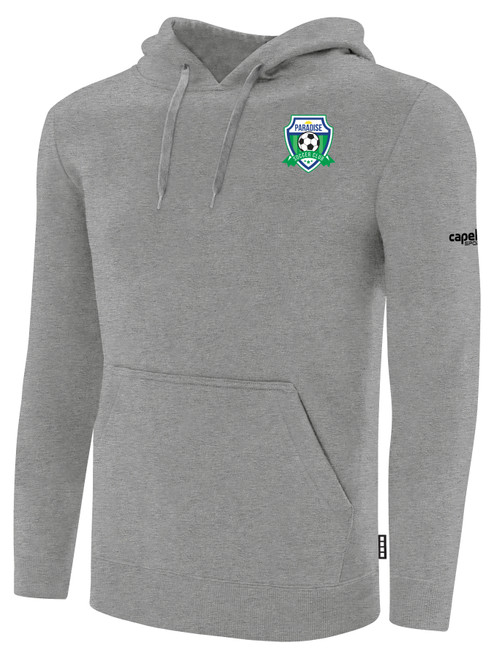 PARADISE SC BASICS FLEECE PULLOVER HOODIE TEAM CREST ON WEARERS LEFT CHEST LIGHT HEATHER GREY BLACK