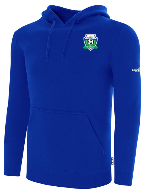 PARADISE SC BASICS FLEECE PULLOVER HOODIE TEAM CREST ON WEARERS LEFT CHEST ROYAL BLUE WHITE