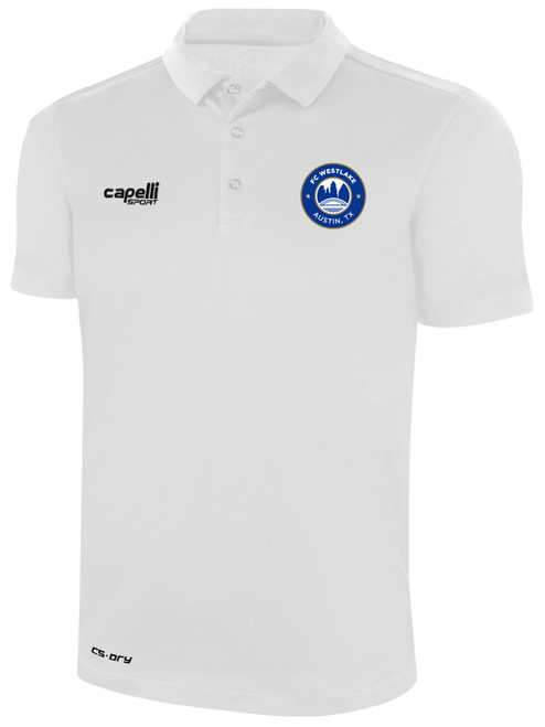 FC WESTLAKE CLASSIC POLY POLO WHITE BLACK