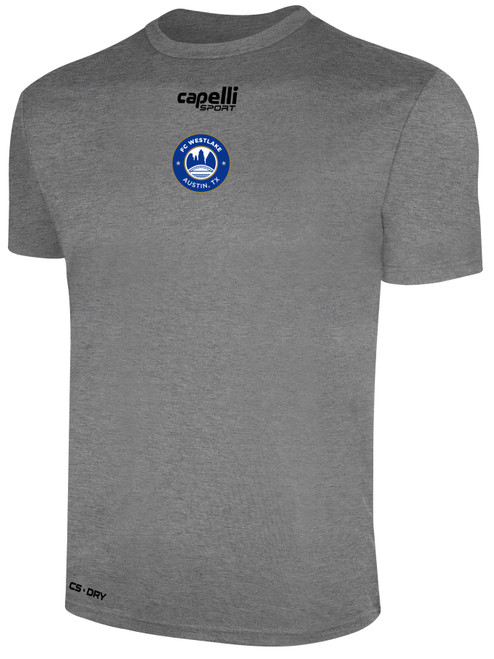 FC WESTLAKE BASICS CREW NECK POLY TEE LIGHT HEATHER GREY