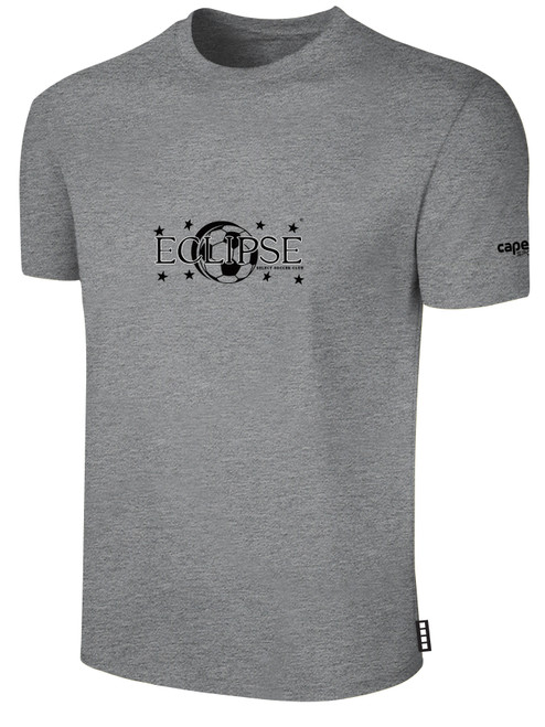 ECLIPSE SELECT SC BASICS COTTON TEE CREST ON WEARERS CENTER CHEST LIGHT HEATHER GREY BLACK