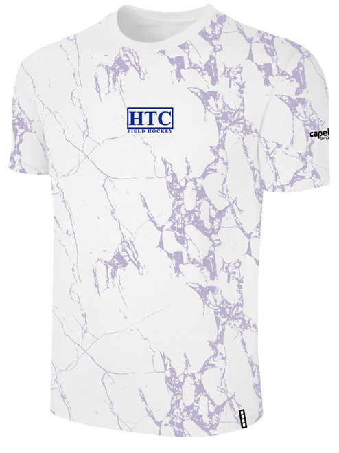 LIFESTYLE MARBLE TEE WITH SLEEVE LOGO WHITE SOFT LAVENDER