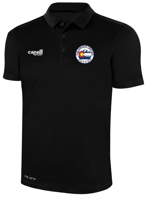 COLORADO UNITED CLASSIC POLY POLO BLACK WHITE