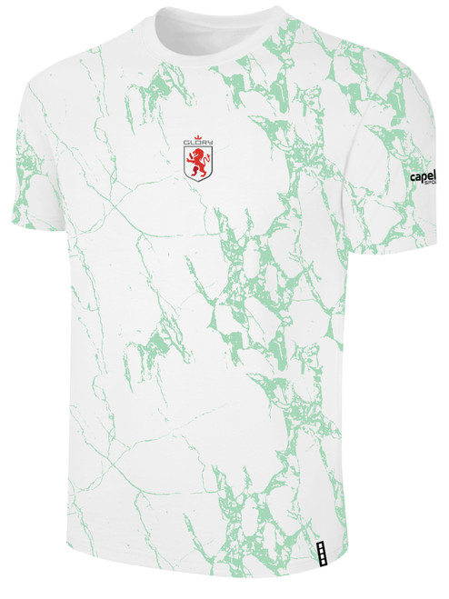 UTAH GLORY LIFESTYLE MARBLE TEE WITH SLEEVE LOGO WHITE MINT
