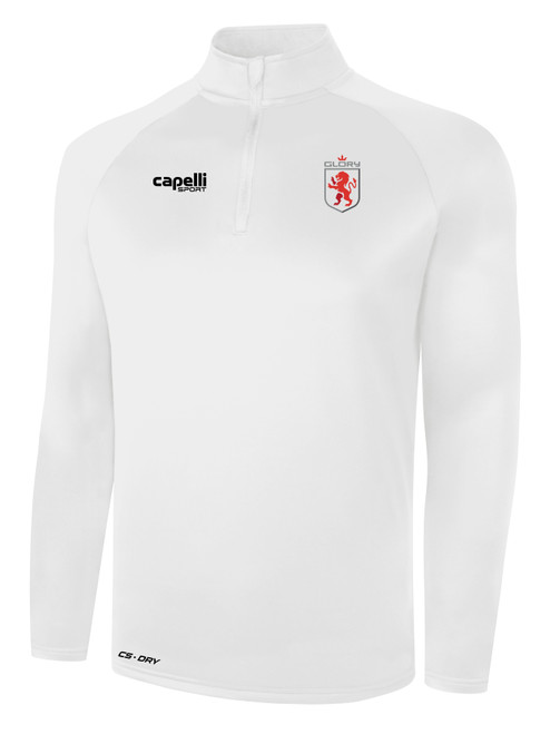 UTAH GLORY BASICS POLY 1/4 ZIP TOP WHITE