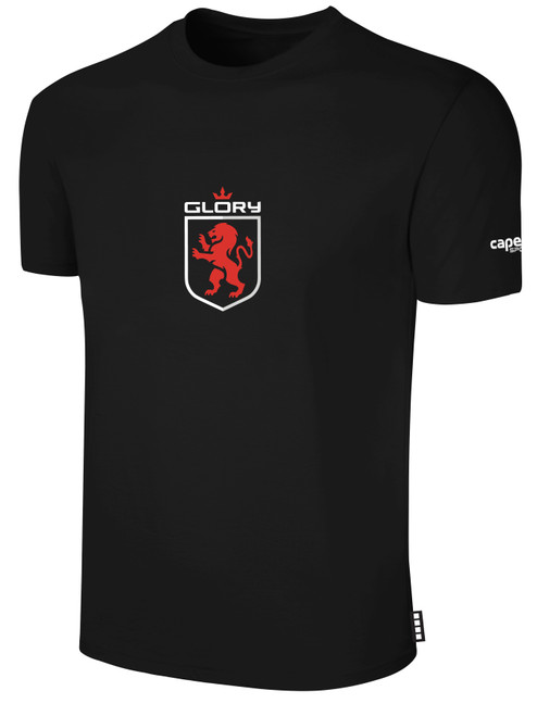 UTAH GLORY BASICS COTTON TEE CREST ON WEARER'S CENTER CHEST BLACK WHITE 