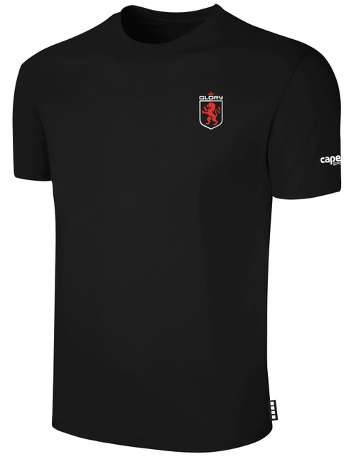UTAH GLORY BASICS COTTON TEE CREST ON WEARER'S LEFT CHEST BLACK WHITE 