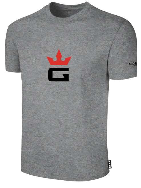 UTAH GLORY BASICS COTTON TEE CREST ON WEARER'S CENTER CHEST LIGHT HEATHER GREY BLACK