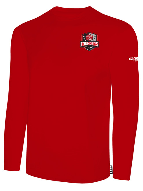 OREGON YSA FOUNDERS ODP BASICS COTTON LONG SLEEVE T-SHIRT CREST LEFT CHEST RED WHITE