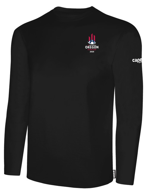 OREGON YSA STATE ODP BASICS COTTON LONG SLEEVE T-SHIRT CREST LEFT CHEST BLACK WHITE