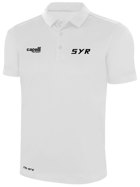 SYR FIELD HOCKEY CLASSIC POLY POLO WHITE BLACK