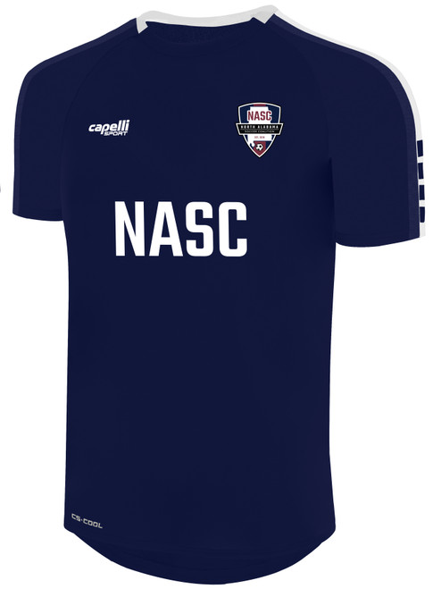 NORTH ALABAMA SC MADISON SHORT SLEEVE TRANING TOP NAVY WHITE