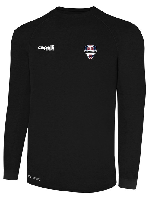 NORTH ALABAMA SC BASICS II LONG SLEEVE TRAINING JERSEY BLACK WHITE