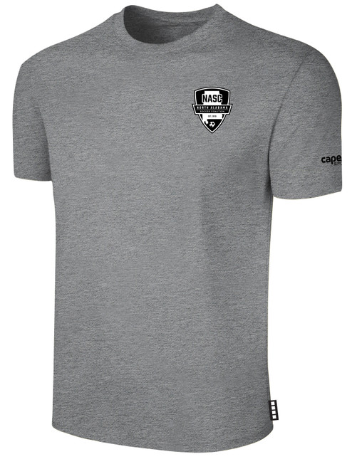 NORTH ALABAMA SC BASICS COTTON TEE CREST ON WEARERS LEFT CHEST LIGHT HEATHER GREY BLACK