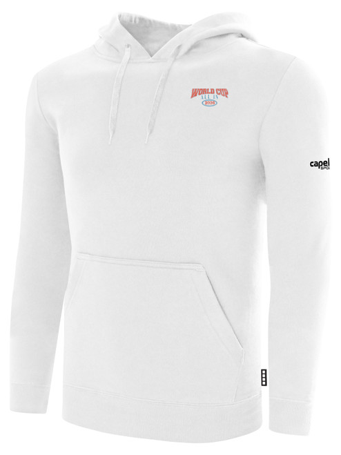 USA FIELD HOCKEY WORLD CUP BASICS FLEECE PULLOVER HOODIE CREST ON LEFT CHEST AND LARGE CENTER BACK WHITE BLACK