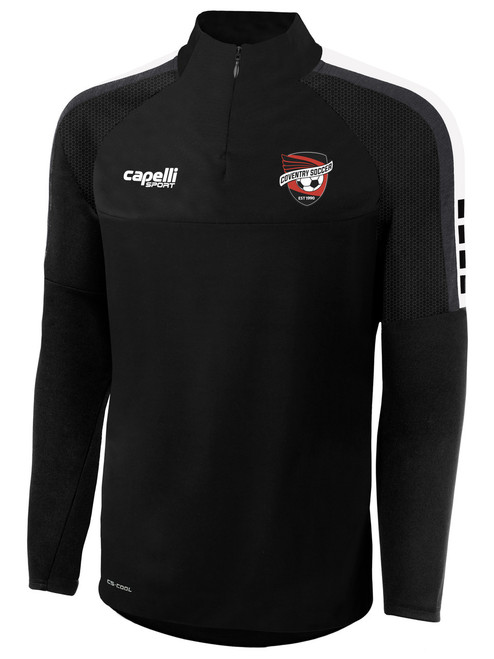 COVENTRY MADISON 1/4 ZIP TECHNICAL TRAINING TOP BLACK WHITE