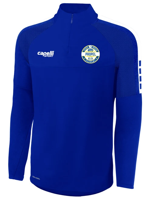 PROPEL FUTSAL SA MADISON 1/4 ZIP TECHNICAL TRAINING TOP ROYAL BLUE WHITE -KIT