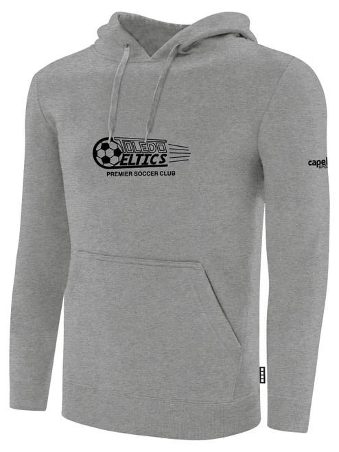 TOLEDO CELTIC BASICS FLEECE PULLOVER CREST CENTER CHEST LIGHT HEATHER GREY BLACK