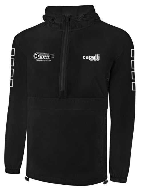 TOLEDO CELTIC CLASSIC PACKABLE WINDBREAKER BLACK WHITE